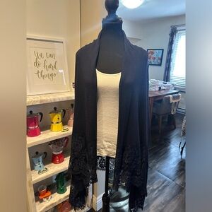 Beautiful navy blue with lace sweater. Purchased in Rome.